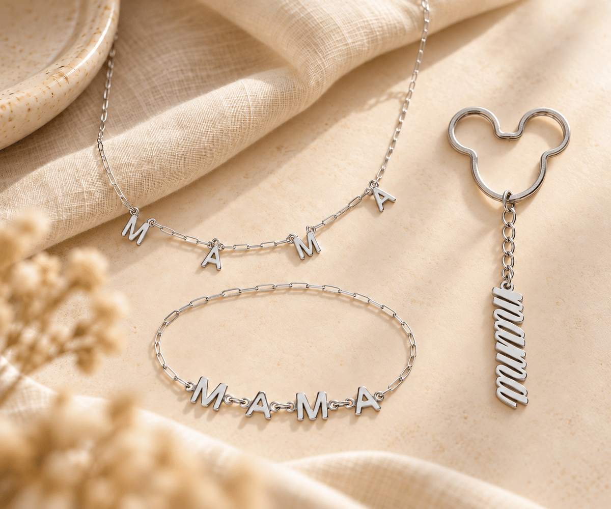 Mama Keychain + Paperclip Mama Necklace + Bracelet_Breastmilk_Jewelry_Keepsakes- Mamma's Liquid Love