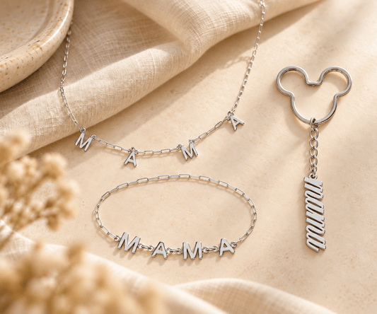 Mama Keychain + Paperclip Mama Necklace + Bracelet_Breastmilk_Jewelry_Keepsakes- Mamma's Liquid Love