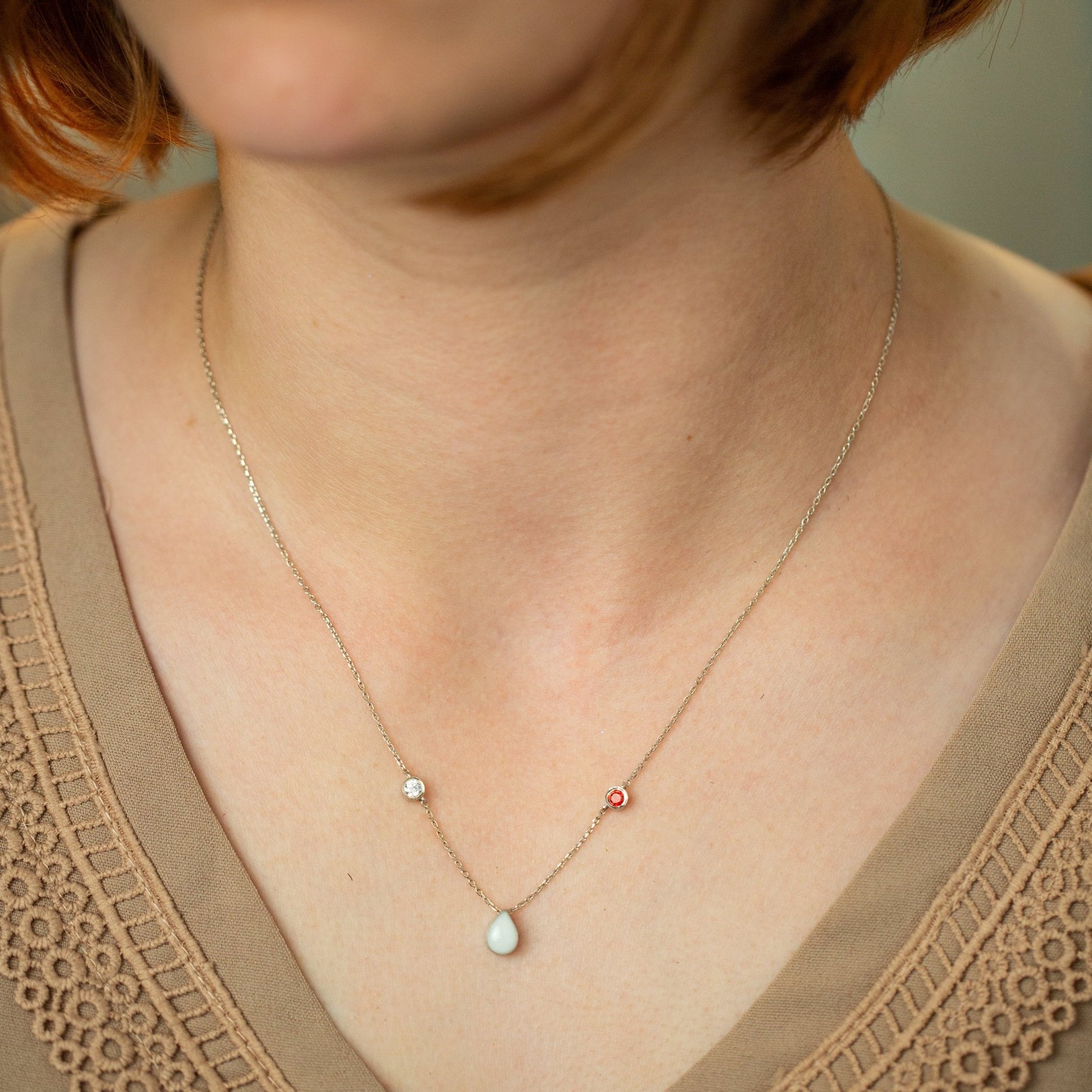 Milk Drop Family Breastmilk Necklace - Mamma's Liquid Love