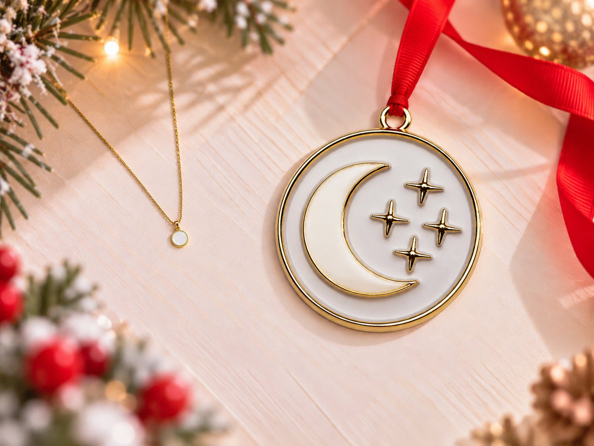 Petite Charm + My Moon & My Stars Ornament_Breastmilk_Jewelry_Keepsakes- Mamma's Liquid Love