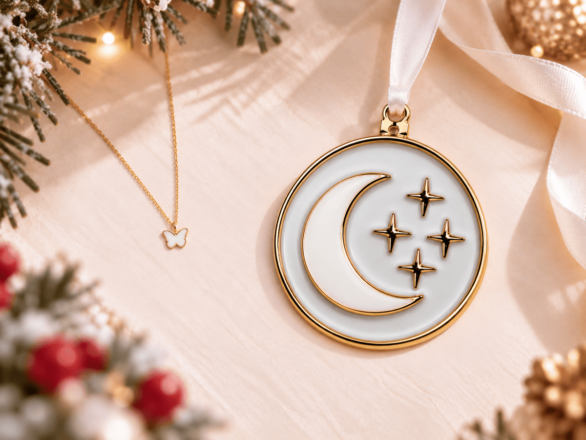 Petite Charm + My Moon & My Stars Ornament_Breastmilk_Jewelry_Keepsakes- Mamma's Liquid Love