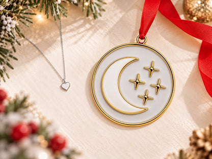 Petite Charm + My Moon & My Stars Ornament_Breastmilk_Jewelry_Keepsakes- Mamma's Liquid Love