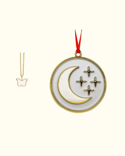 Petite Charm + My Moon & My Stars Ornament_Breastmilk_Jewelry_Keepsakes- Mamma's Liquid Love