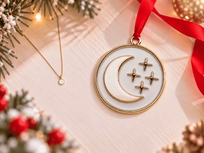 Petite Charm + My Moon & My Stars Ornament_Breastmilk_Jewelry_Keepsakes- Mamma's Liquid Love