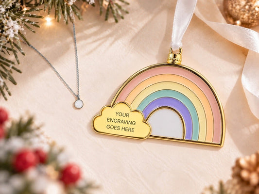 Petite Charm + Rainbow Ornament_Breastmilk_Jewelry_Keepsakes- Mamma's Liquid Love