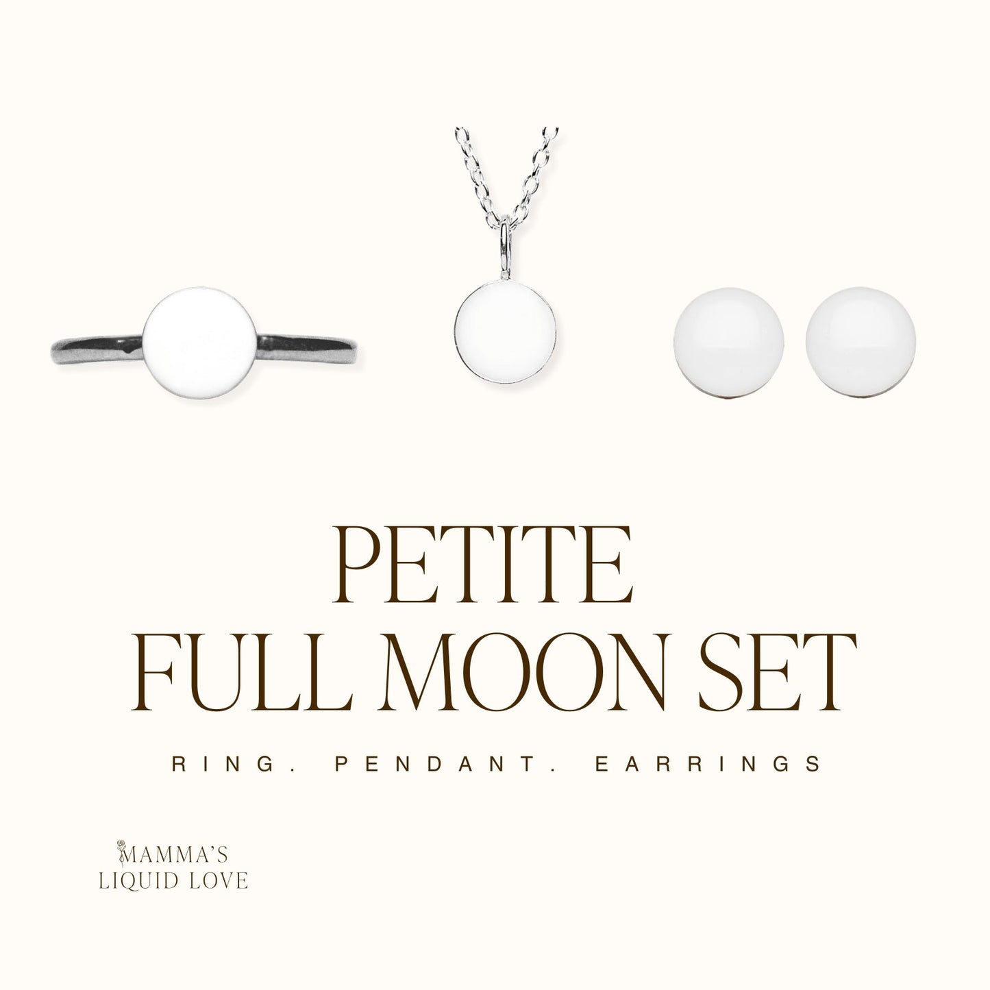 Petite Full Moon Set_Breastmilk_Jewelry_Keepsakes - Mamma's Liquid Love