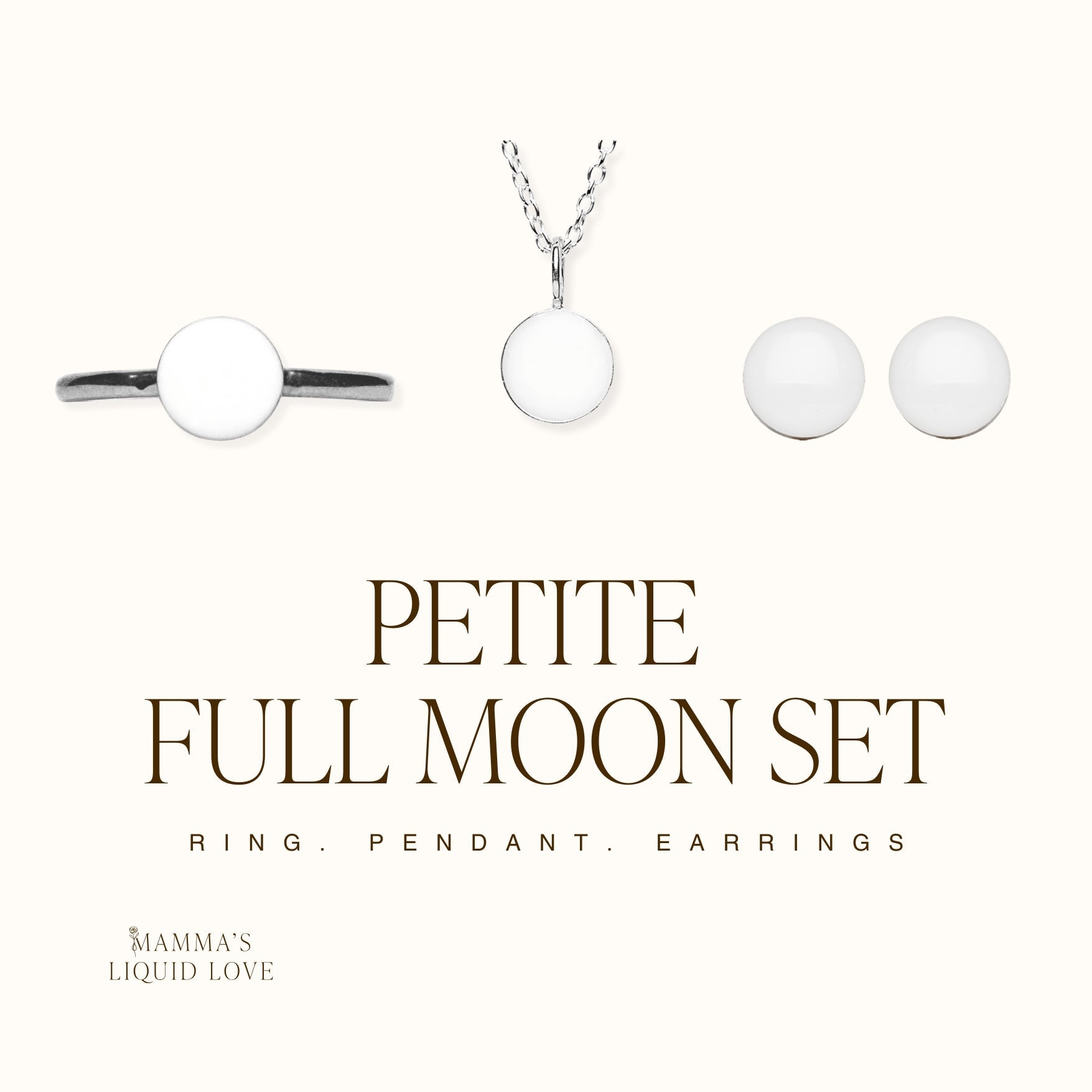 Petite Full Moon Set_Breastmilk_Jewelry_Keepsakes - Mamma's Liquid Love