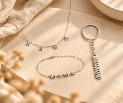 Mama Keychain + Mama Necklace + Bracelet_Breastmilk_Jewelry_Keepsakes- Mamma's Liquid Love