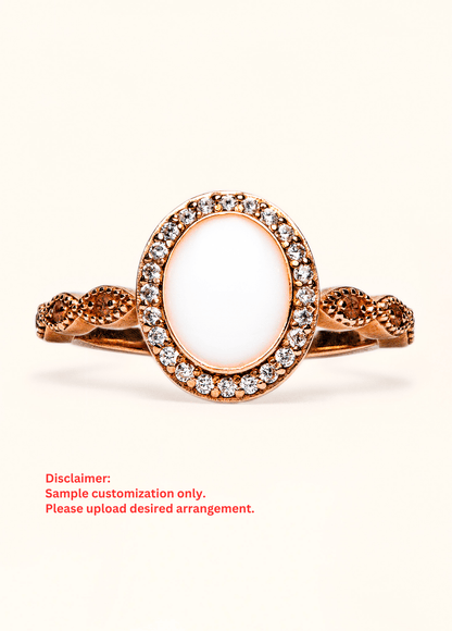 Serenity Breastmilk Ring with Ornate Band - Mamma's Liquid Love