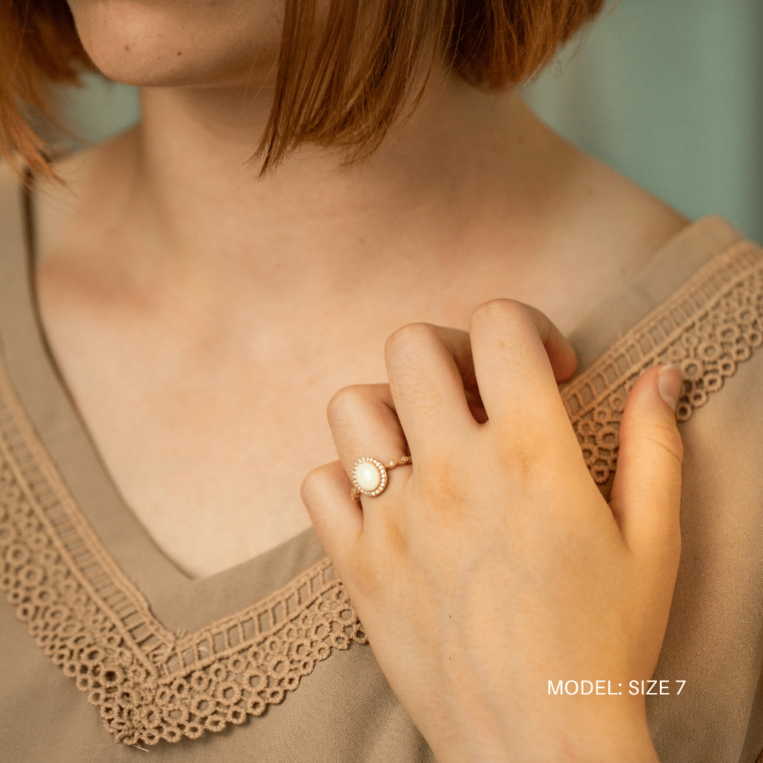 Serenity Breastmilk Ring with Ornate Band - Mamma's Liquid Love