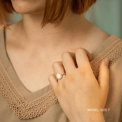 Serenity Breastmilk Ring with Ornate Band - Mamma's Liquid Love