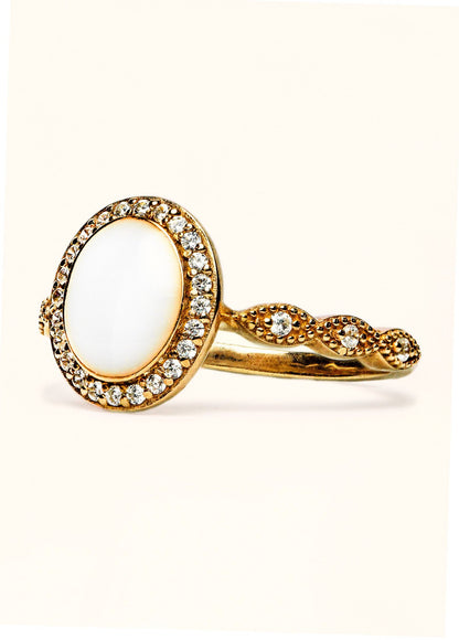 Serenity Breastmilk Ring with Ornate Band - Mamma's Liquid Love