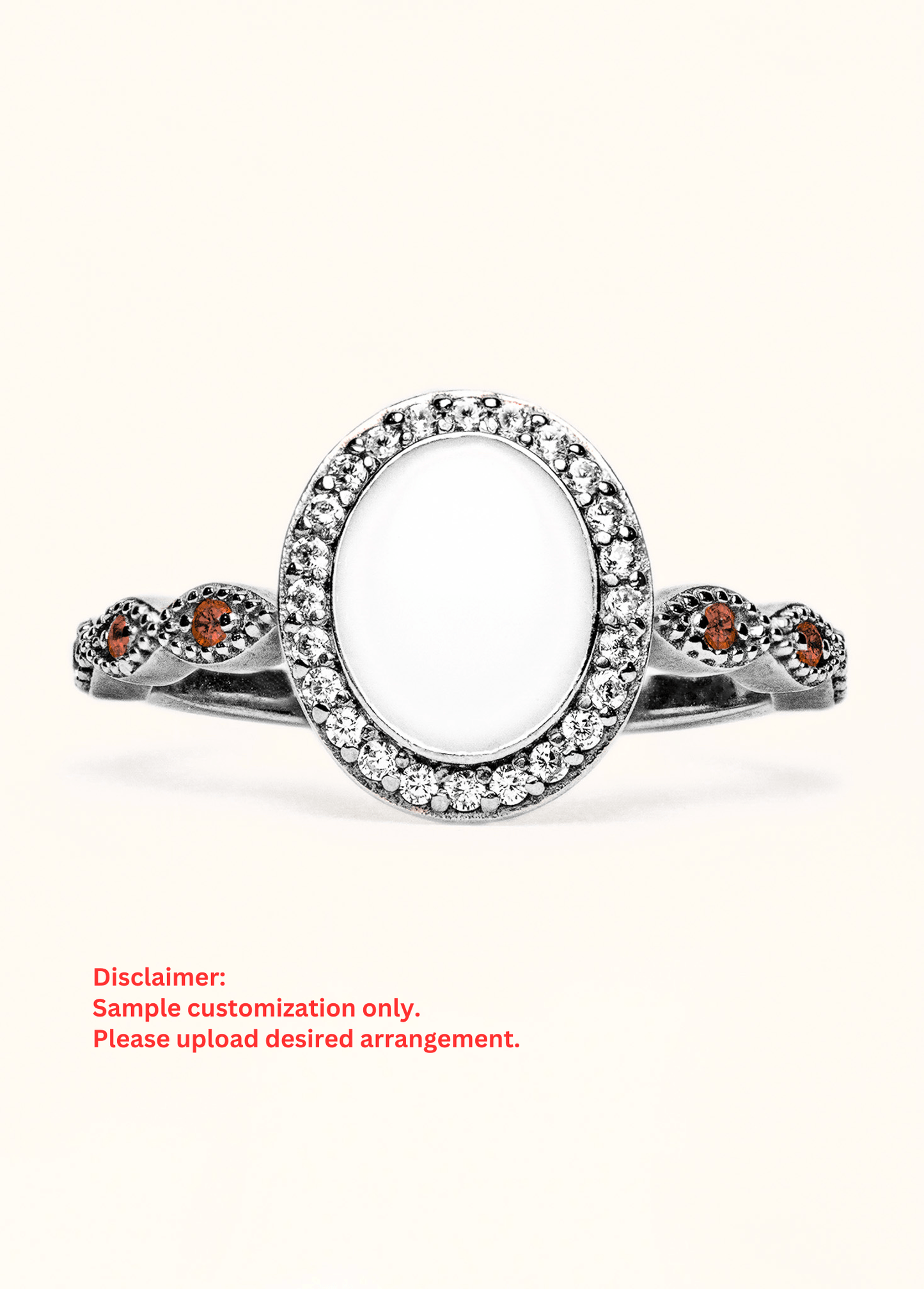 Serenity Breastmilk Ring with Ornate Band - Mamma's Liquid Love