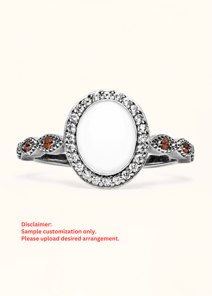 Serenity Breastmilk Ring with Ornate Band - Mamma's Liquid Love