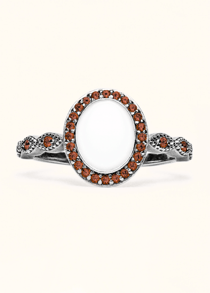 Serenity Breastmilk Ring with Ornate Band - Mamma's Liquid Love
