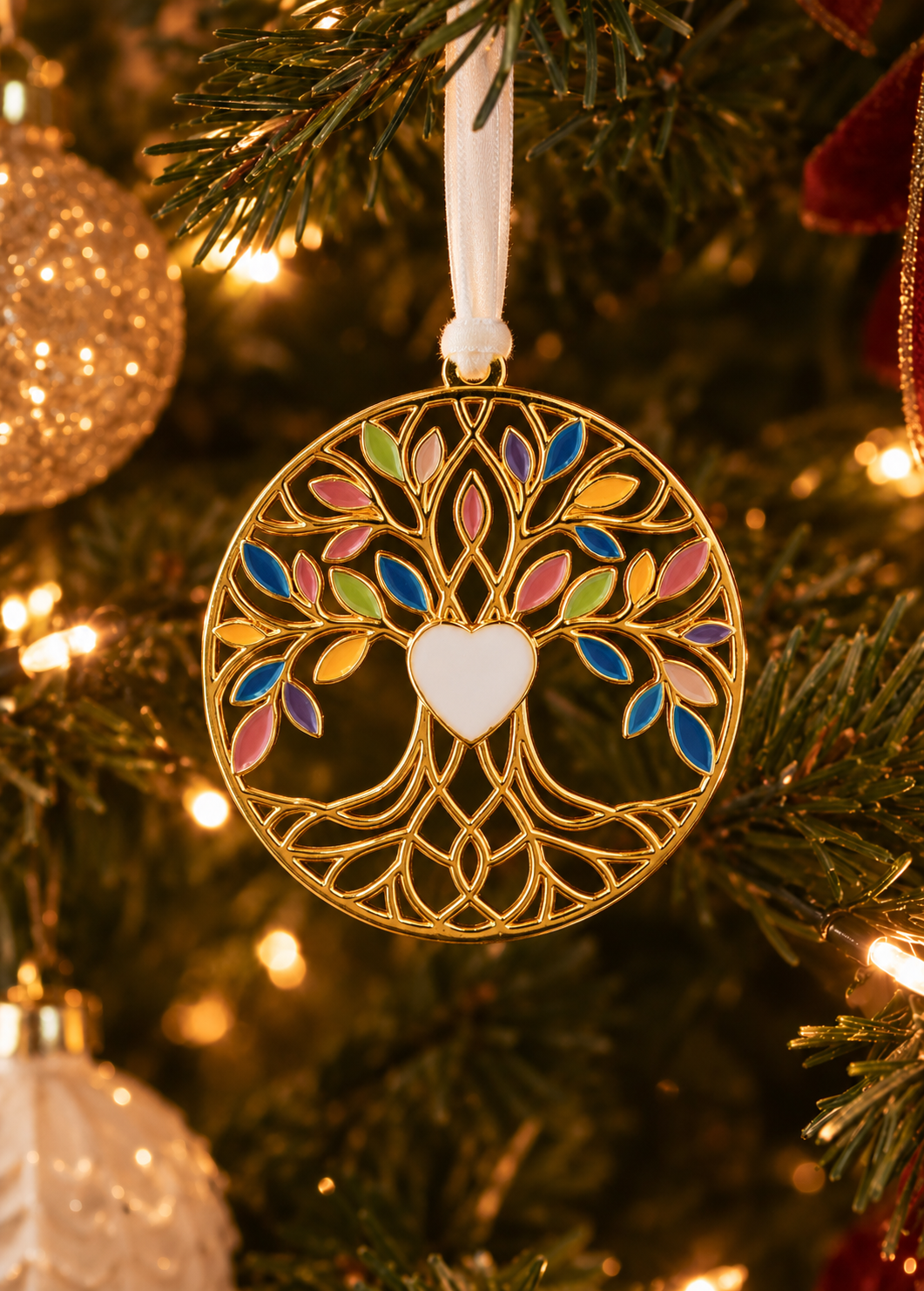 Tree of Life Ornament + Petite Heart Charm