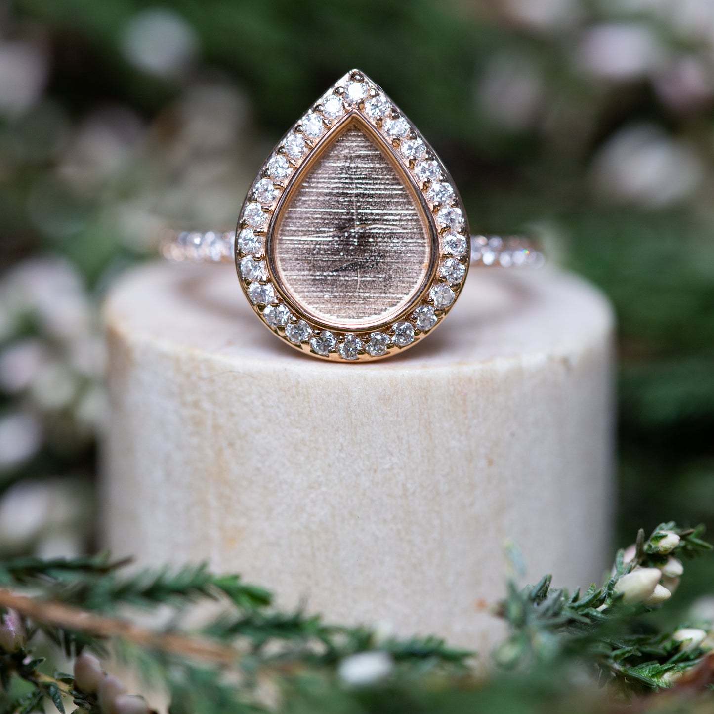 Love Drop Ring with Side Stones OS