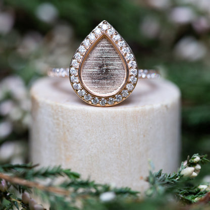 Love Drop Ring with Side Stones OS